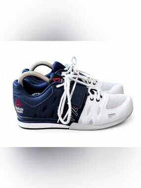 Reebok CrossFit Lifter Women's Size 7.5 White Blue Weightlifting Training Shoes